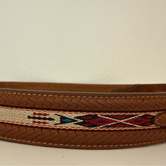 Tony Lama Laced Edge Horsehair Ribbon Western Leather Belt - Picture 12 of 12